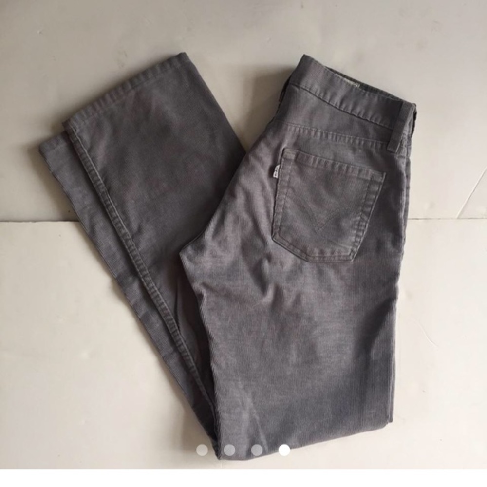Vintage Levi 514 slim straight leg grey corduroy pants